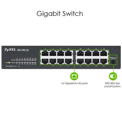 Zyxel gs1100-16 v3 switch 16xgbe no gest desk/rack