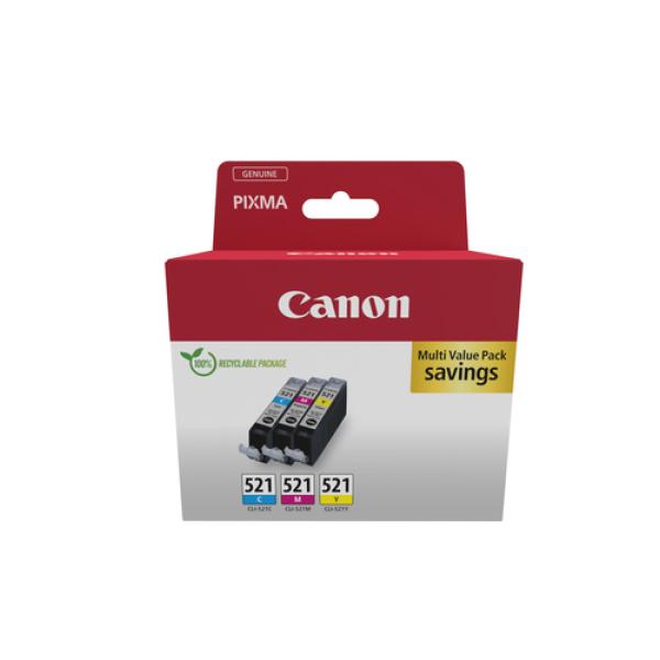 Cartucho de Tinta Original Canon CLI-521 Multipack/ Cian/ Magenta/ Amarillo