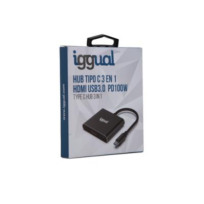 iggual Hub tipo C 3 en 1 HDMI USB3.0