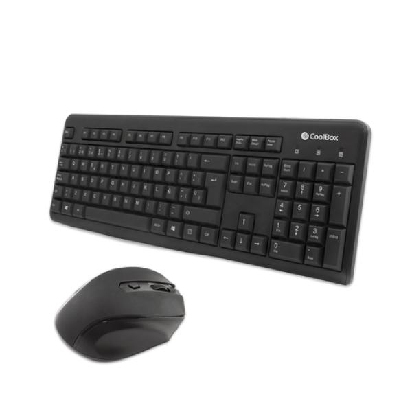 CoolBox COO-KTR-02W teclado Ratón incluido Oficina RF inalámbrico QWERTY Español Negro