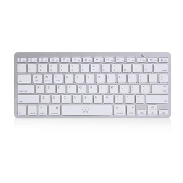 Ewent EW3161 teclado Oficina Bluetooth QWERTY Español Plata, Blanco