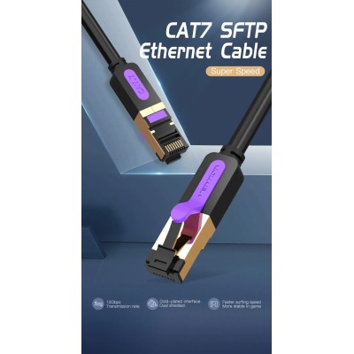 Cable de Red RJ45 SFTP Vention ICDBF Cat7/ 1m/ Negro