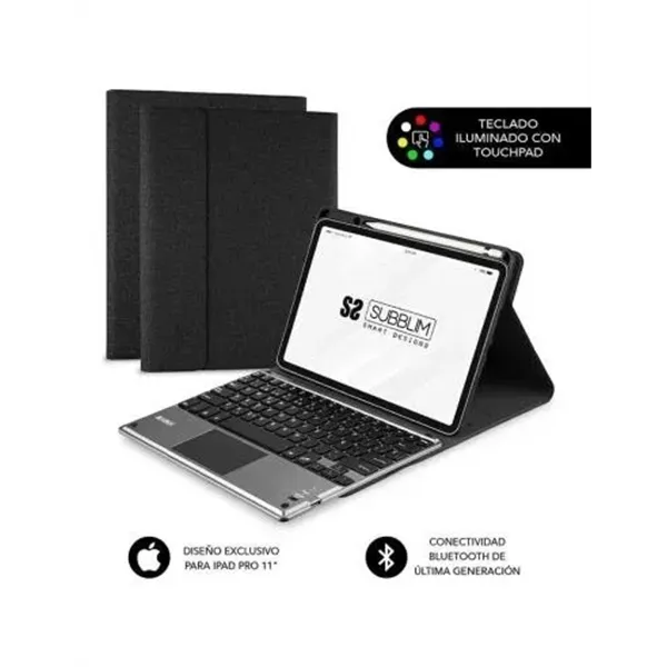 Funda con Teclado Subblim Keytab Pro Bluetooth ToucHPad para Tablets Apple iPad Pro de 11' 2020/ Negra