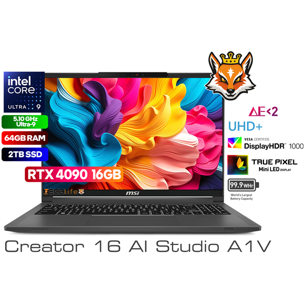 MSI Creator 16 AI Studio A1VIG-086ES - Intel Core Ultra 9-185H 64GB 2TB SSD RTX4090 16" W11Pro