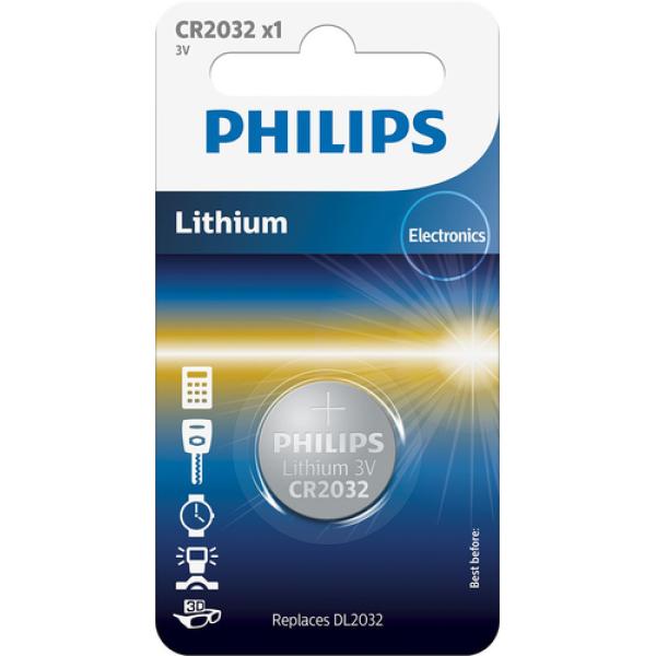 Pila de Botón Philips CR2032/ 3V