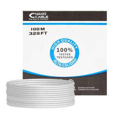 Nanocable Bobina de cable RJ45 FTP Cat.6 Rigido 100 mts, Gris