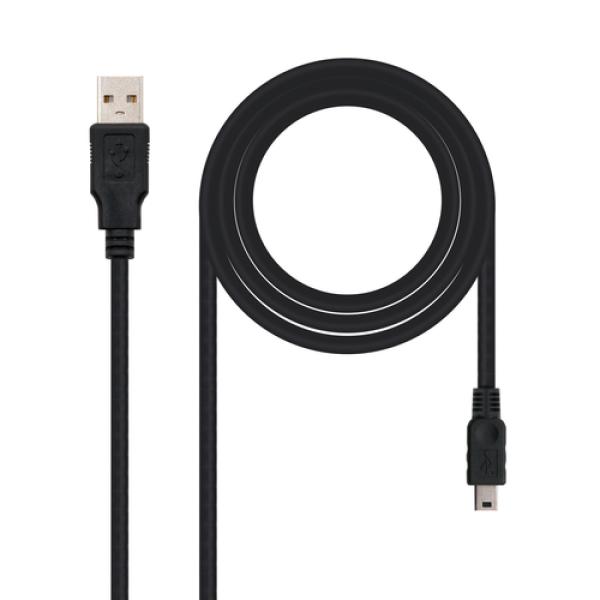 Nanocable cable usb 2.0, a/m-mini b/m, negro, 0.5m