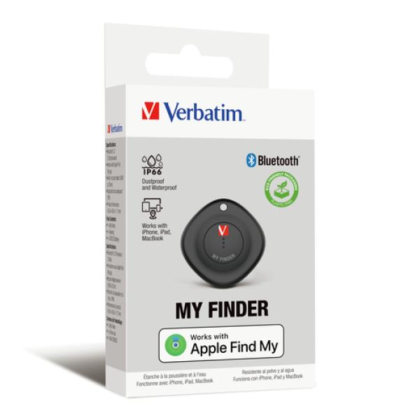 Localizador Verbatim My Finder Bluetooth Tracker MYF-01 compatible con Apple/ Incluye Llavero y Pila/ Negro