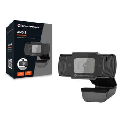 Webcam Hd Conceptronic Amdis 1080p Interpolado Usb 3.6mm 30 Fps