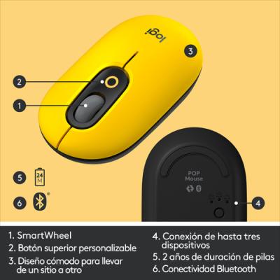 Mouse Logitech Pop Con Emoji Color Blast Yellow P/n:910-006546