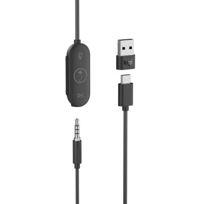 Headset Logitech Zone Wired Earbuds Graphite Usb /usb-c / Jack