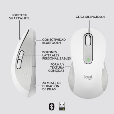 Mouse Logitech Wireless Signature M650 L Para Zurdos Color