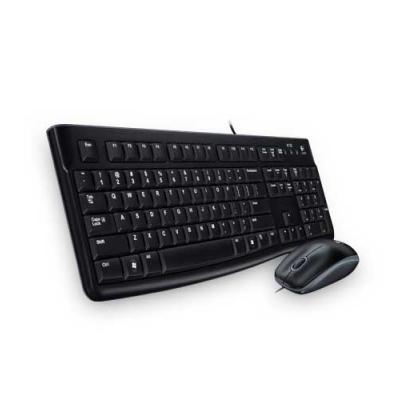 Pack Teclado Y Mouse Logitech Mk120 Ruso Con Cable Usb