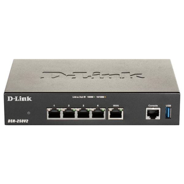 Router Vpn D-link Dsr-250nv2 1p Wan Giga 3p Lan Giga 1p Usb3.0