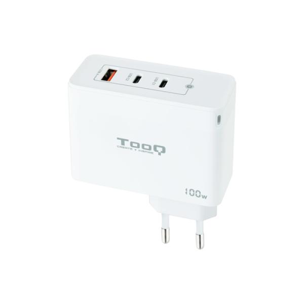 Cargador De Pared Tooq Tqwc-ganqc2pd65wt 2usb-c Pd + Usb-a Qc 100w Blanco