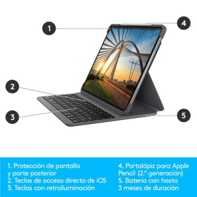 Teclado Bluetooth Funda Logitech Slim Folio Para Ipad Pro 11