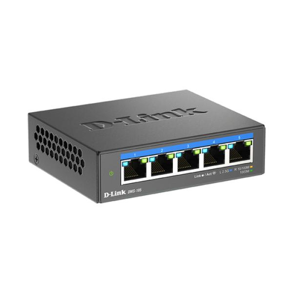 Switch No Gestionable Dlink Dms-105 5p Multigigabit 2,5g Carcasa Metalica Sobremesa No Rack