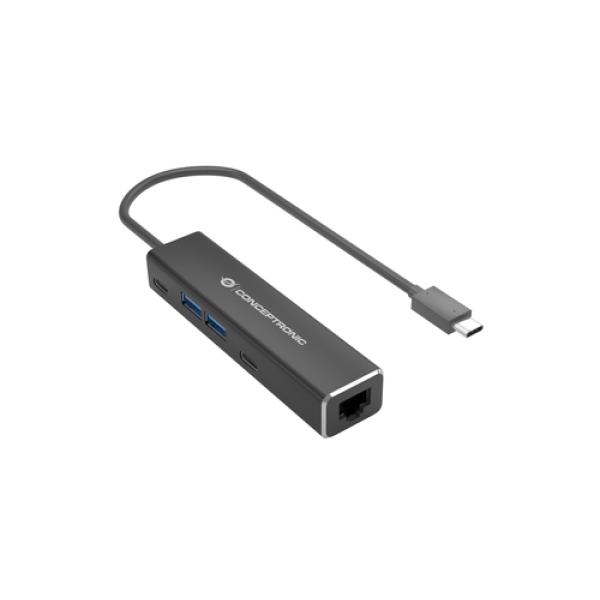 Adaptador De Red Usb-c A Gigabit Ethernet Rj45 Conceptronic Con Hub Usb 3.2 2 Usc-c 2p Usb-a