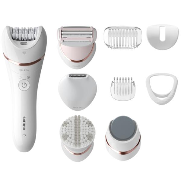 Depiladora Philips Epilator Bre740/10 Series 8000 Wet & Dry Diferentes Cabezales Y Luz Led