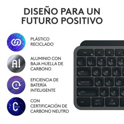 Teclado Logitech Mx Keys S Wireless Color Grafito P/n:920-011577