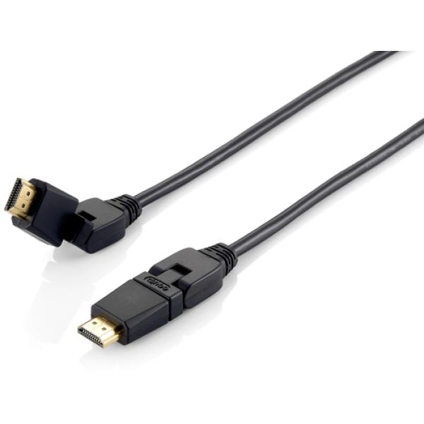 Cable Hdmi Equip Hdmi 2.0 High Speed Con Ethernet 1m Conector Pivotante 180º 119361