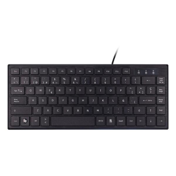 Teclado Compacto Ultra Plano Unykach Kb 302 Mini Usb 83 Teclas Color Negro