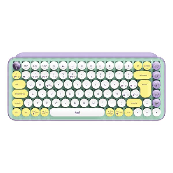 Teclado Mecanico Logitech Pop Keys Wireless Con Emojis Color Daydream Mint P/n:920-010729