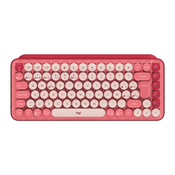 Teclado Mecanico Logitech Pop Keys Wireless Con Emojis Color Rosa Heartbreaker P/n:920-010730