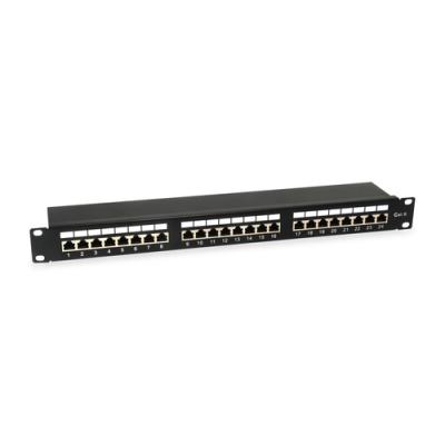 Patch Panel 24 Puertos Categoria 6 Apantallado Color Negro