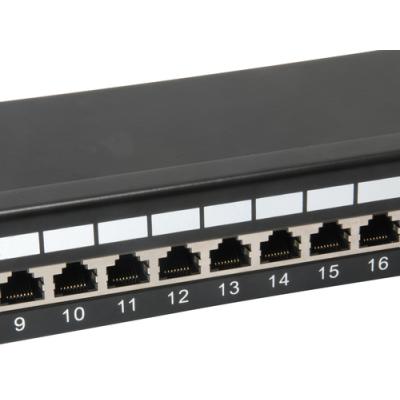 Patch Panel 24 Puertos Categoria 6 Apantallado Color Negro