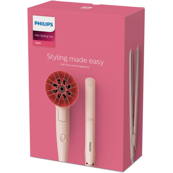 Secador De Pelo + Plancha De Pelo Philips Bhp398/00 Series 3000 Thermo Protect 1600w