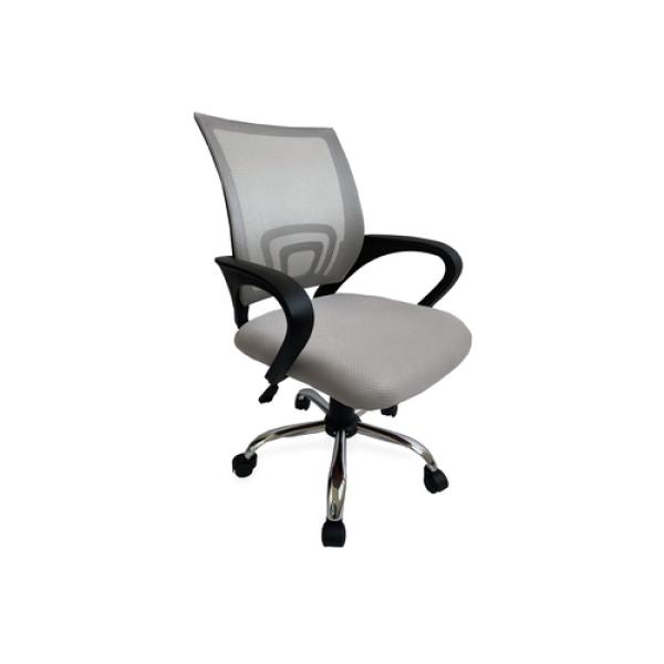 Silla De Oficina Equip De Malla Color Gris Claro Recubrimiento Pu De Alta Calidad Diseño Ergonomico