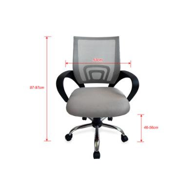 Silla De Oficina Equip De Malla Color Gris Claro Recubrimiento