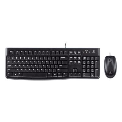 Pack Teclado Y Mouse Logitech Mk120 Italiano Con Cable Usb