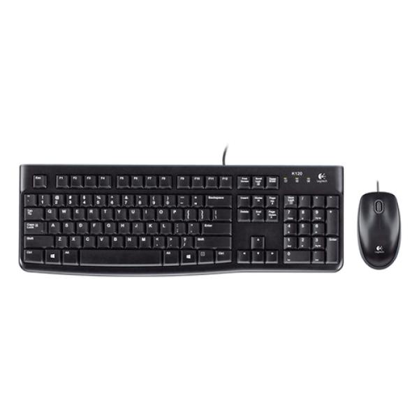 Pack Teclado Y Mouse Logitech Mk120 Italiano Con Cable Usb P/n:920-002543