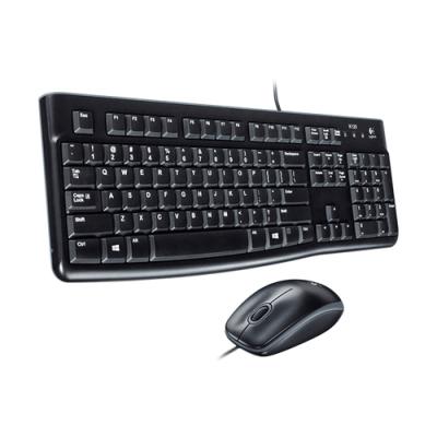 Pack Teclado Y Mouse Logitech Mk120 Italiano Con Cable Usb