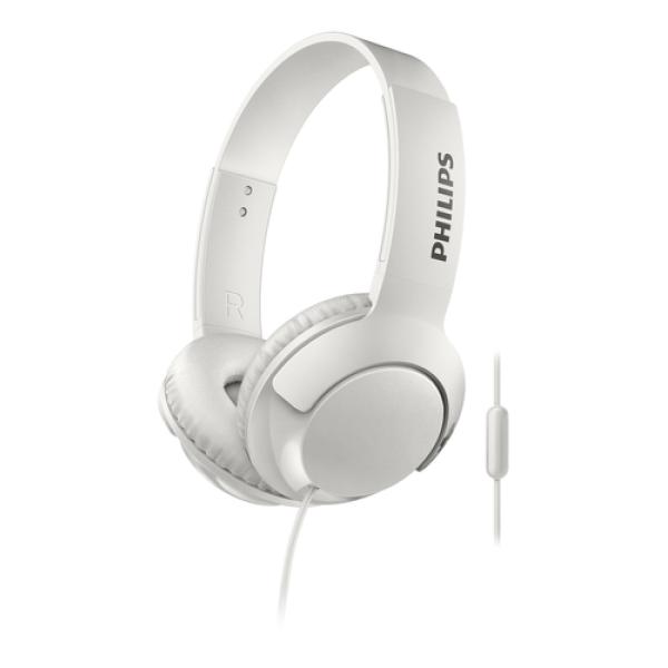 Auriculares Philips Shl3075wt/00 Con Cable Jack 3.5mm Microfono Integrado Sistema Bass+ Color Blanco