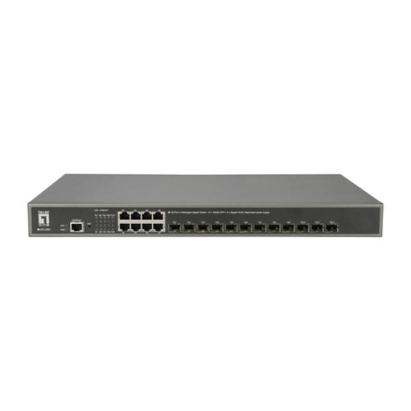 Switch Level One Gestionable L3 8p 10/100/1000 Sfp + 12p 10gbe Sfp+ Fuente Redundate