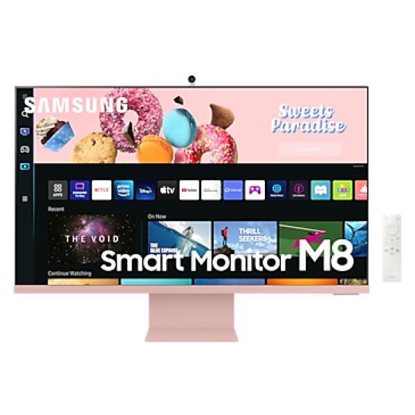 Monitor 32" Hdmi Samsung Ls32bm80puuxen Ultrahd 4k Smart Monitor, Mando A Distancia Color Rosa