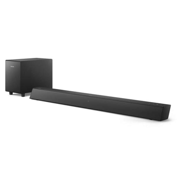 Barra De Sonido Philips 2.1 Tab5305/10 Color Negro Hdmi Arc Bluetooth 4.2 Optica Jack 3.5 Subwoofer Inalambrico 40w