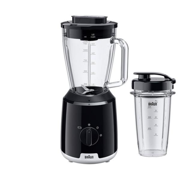 Batidora De Vaso Braun Powerblend 1 Jb1051bk Color Negro Motor 600w 2 Velocidades Tritura Hielo 1.5l Apto Para El Lavavajillas