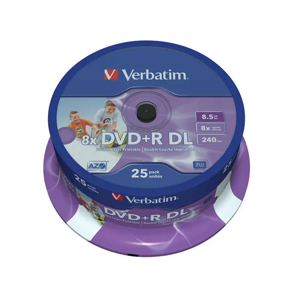 DVD+R Doble Capa Verbatim 8X/ Tarrina-25uds