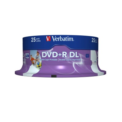 DVD+R Doble Capa Verbatim 8X/ Tarrina-25uds