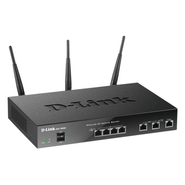 Router Wifi Dualband D-link Dsr-1000ac Vpn 2p Wan Giga 4p Lan Giga 3 Antenas Desmontables Unified Services