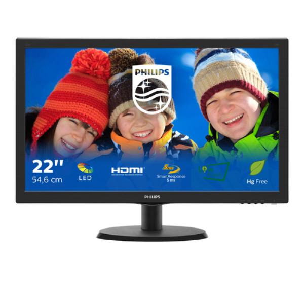 Monitor 22" Hdmi Vga Philips 223v5lhsb2 Fhd 5ms 200cd/m2 Vesa100x100 Color Negro 3años Garantia