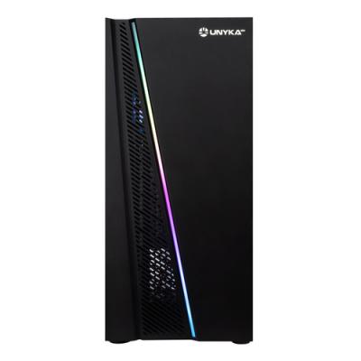 Caja Atx Semitorre Unykach Glayze Black Argb Gaming Frontal Con