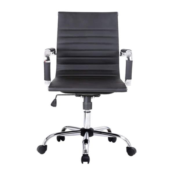 Silla De Oficina Equip Respaldo Medio Color Negro Recubrimiento Pu De Alta Calidaddiseño Ergonomico