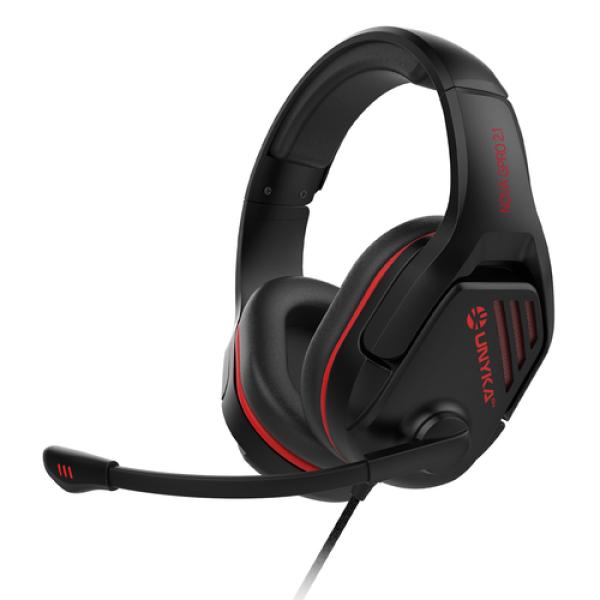 Headset Gaming Unyka Nova Gpro 2.1 Black Microfono Abatible Jack 3.5mm Mando De Control De Volumen Y Micro