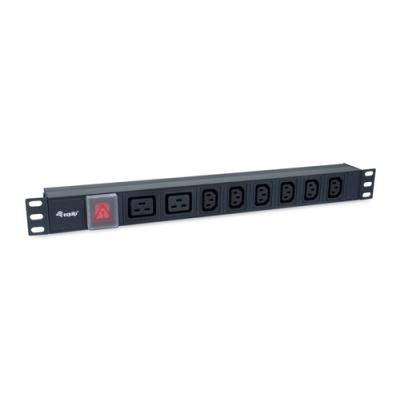 Regleta Alimentacion Aluminio Rack 19" 1u 6 Tomas Iec C13 + 2