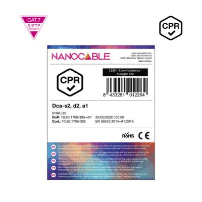 Bobina de Cable SFTP PIMF AWG23 Nanocable 10.20.1700-305 Cat.7/